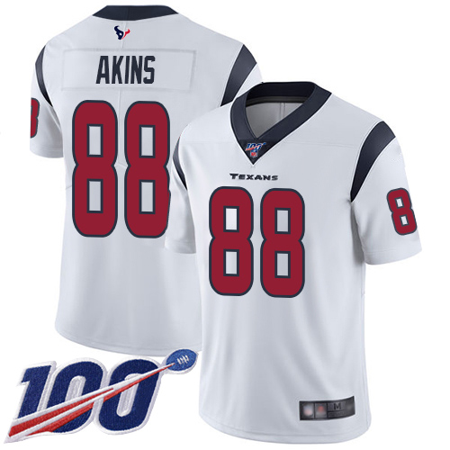 Houston Texans Limited White Men Jordan Akins Road Jersey NFL Football #88 100th Season Vapor Untouchable->youth nfl jersey->Youth Jersey